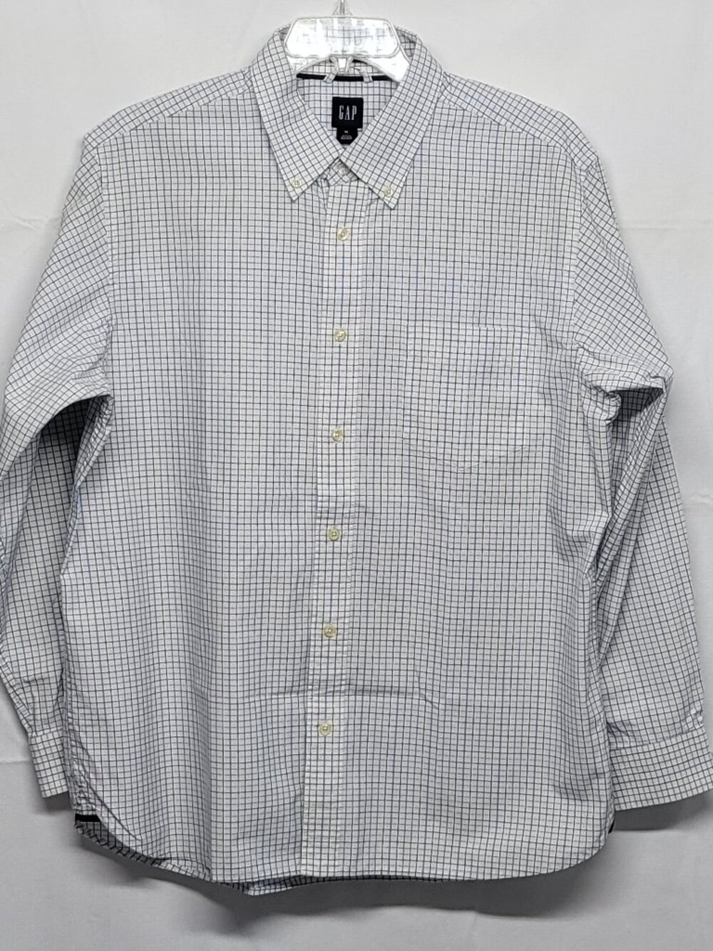 Gap Mens Shirt Button Down Gingham XL Classic Fit Long Sleeves 100% Cotton